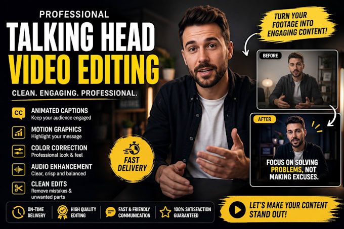 edit talking head videos with captions and motion graphics