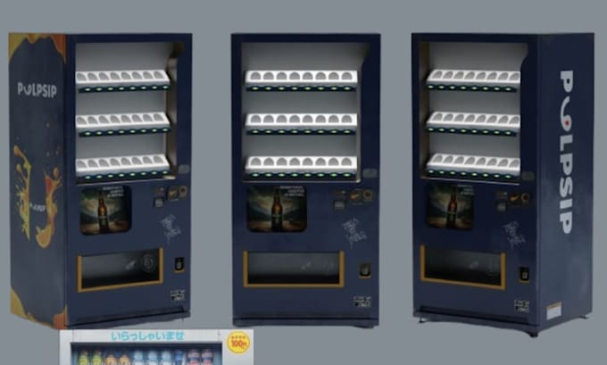 create realistic 3d vending machine models, custom stl files, and design renders
