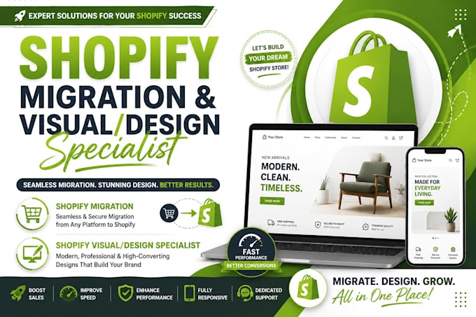 migrate your store to shopify and design a branded storefront