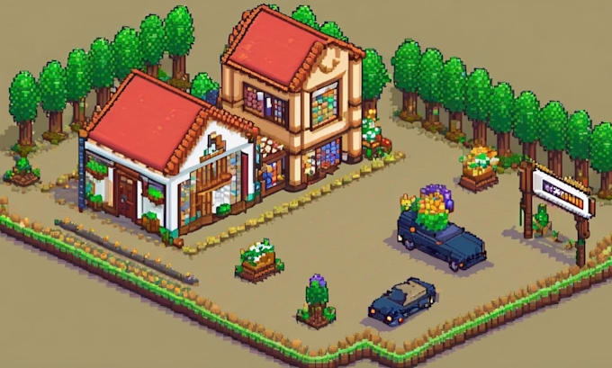 do isometric pixel art tilesets, tilemaps, game assets and rpg background