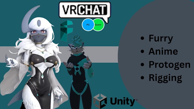 create vrchat avatar furry anime protogen for you