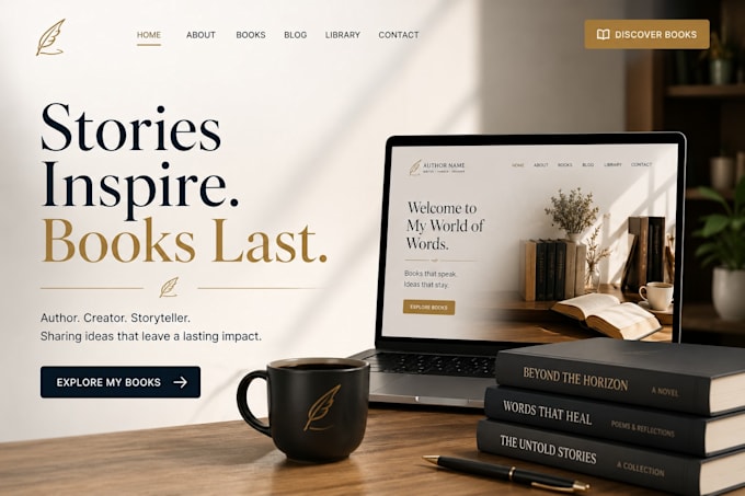 design wix author website amazon kdp website library website