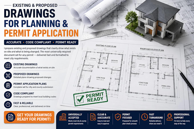 create warehouse conversion and storage building permit drawings