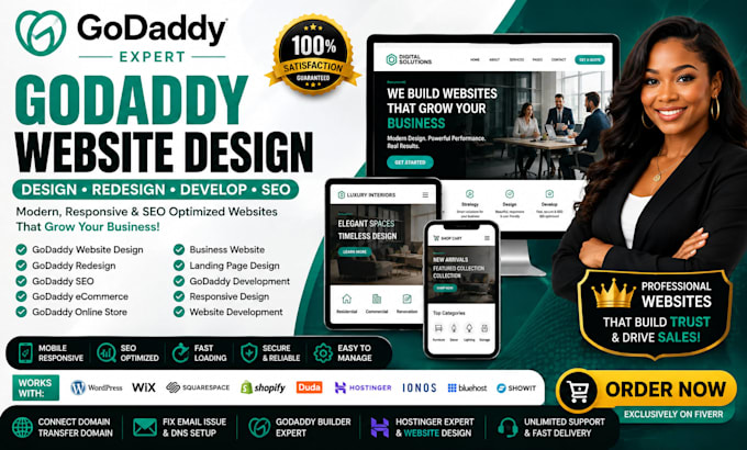 design godaddy website redesign godaddy website develop godaddy expert wordpress