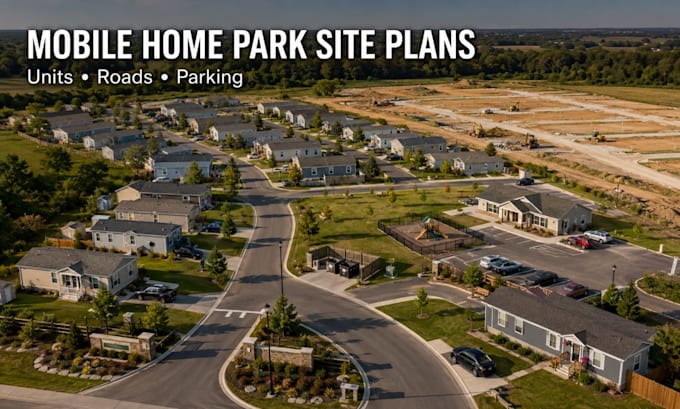 create mobile home park site plans, unit layouts and parking arrangements