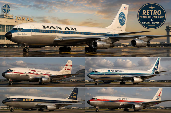create retro airline liveries and aircraft repaints