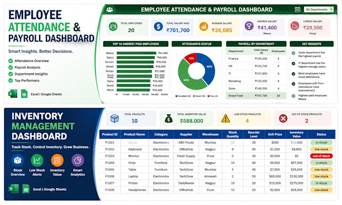 create a professional excel dashboard