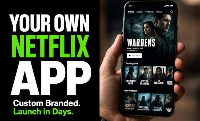 develop iptv app, ott app, smart TV app, android TV app in 7 days