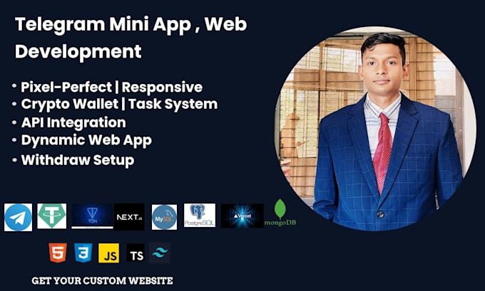 build telegram mini app, tap to earn bot, or crypto airdrop web app
