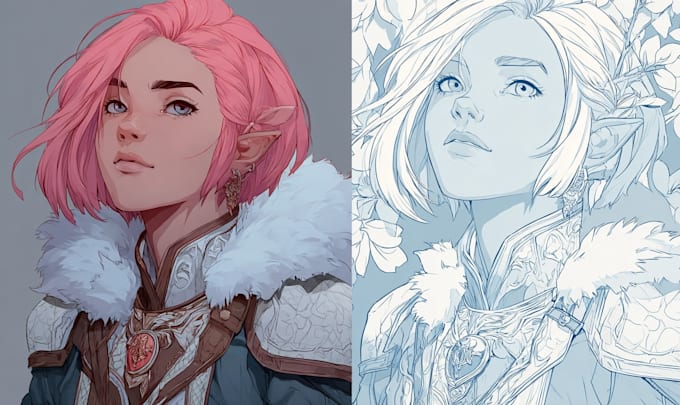 draw a professional dnd fantasy character portrait for your rpg
