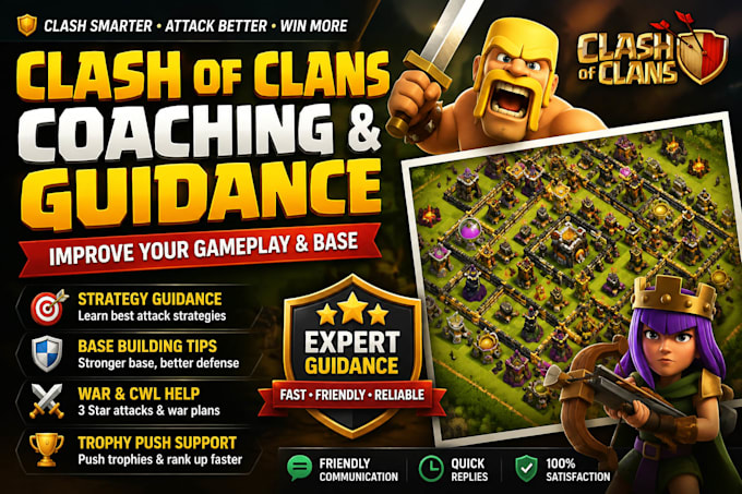 provide professional clash of clans attack strategy and base improvement