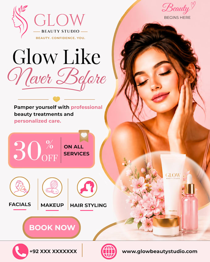 design beauty salon social media posts