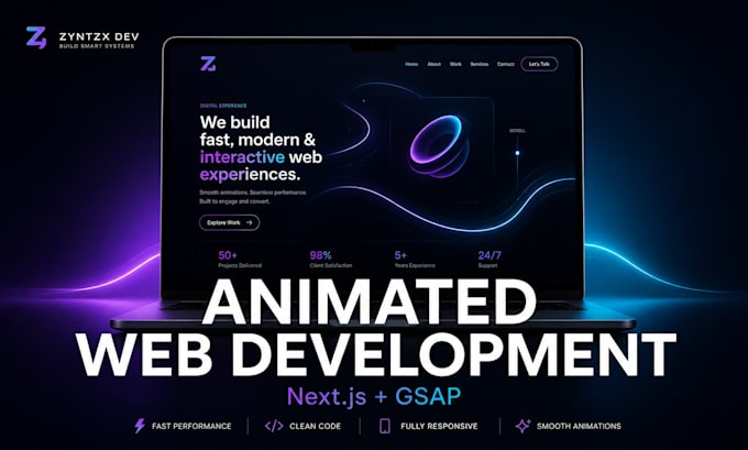 build a next js landing page with gsap animations
