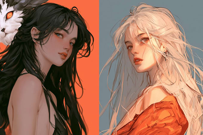 draw you anime portrait, avatar and illustration