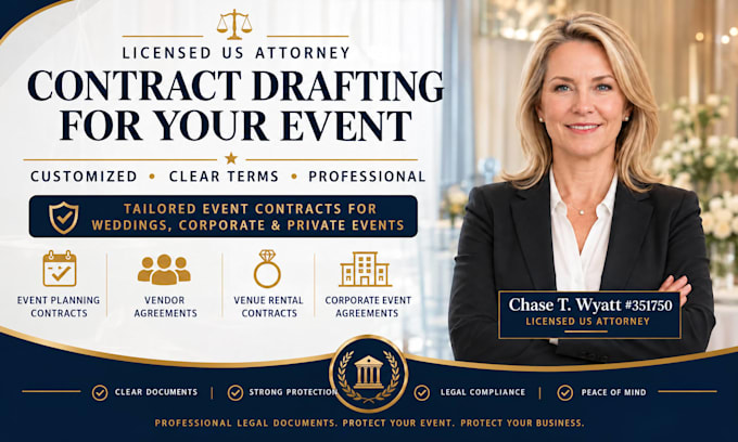legally binding event planning contract as a US attorney