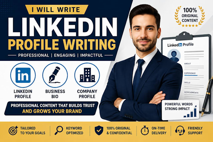 write linkedin profile business bios and company content