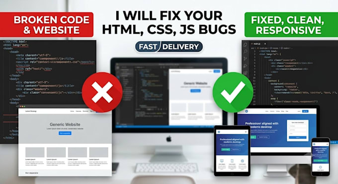 fix your HTML, CSS, javascript bugs