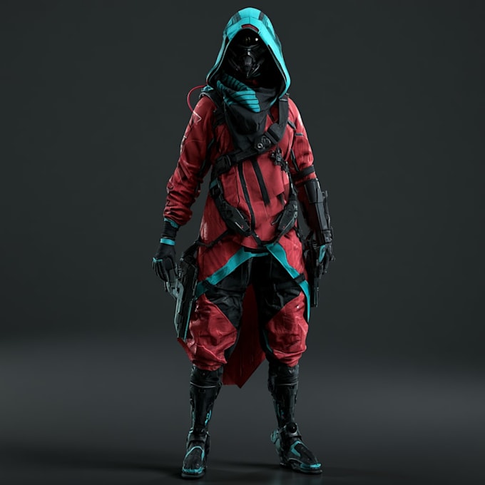 create detailed alien and sci fi character art