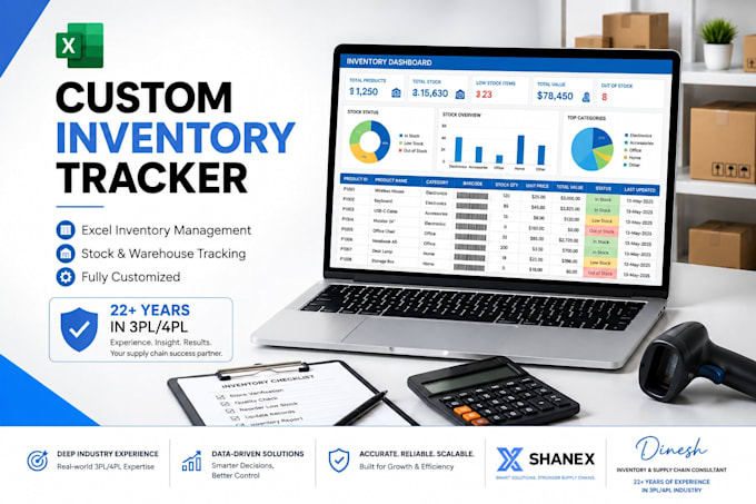 create a custom excel inventory and stock management tracker