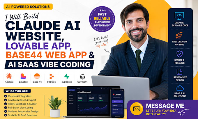 build claude ai website, lovable website, ai saas and web app