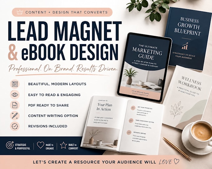 write and design a professional lead magnet, ebook or PDF