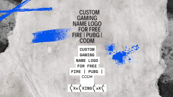 custom gaming name logo design for free fire pubg cod