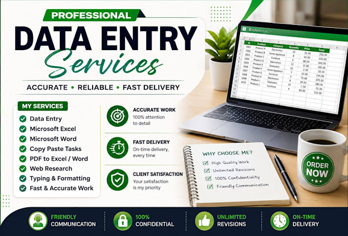do accurate data entry ,microsoft excel and word tasks
