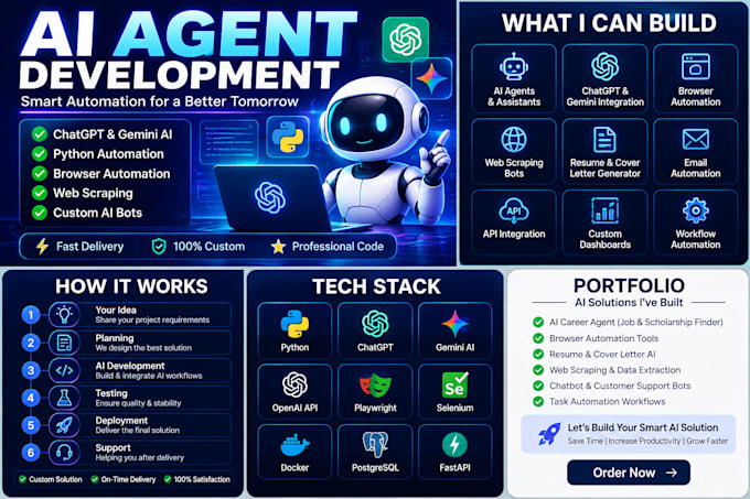 build powerful ai agents,chatgpt bots and browser automation
