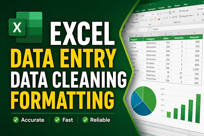 do excel data entry, data collecting, and formatting