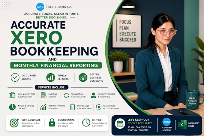 accurate xero bookkeeping and monthly financial reporting