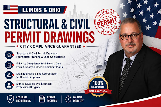 create illinois and ohio permit drawings and structural plans