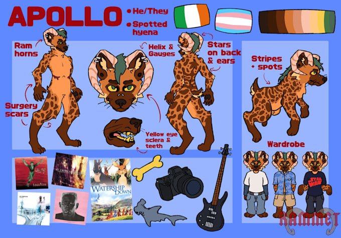 create a reference sheet for your furry character