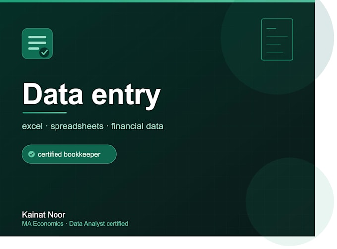 do accurate data entry and excel work for your business