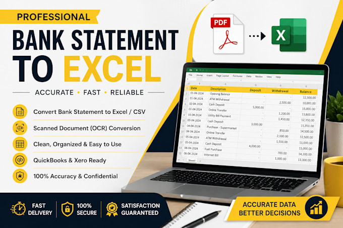 convert PDF bank statements into editable excel