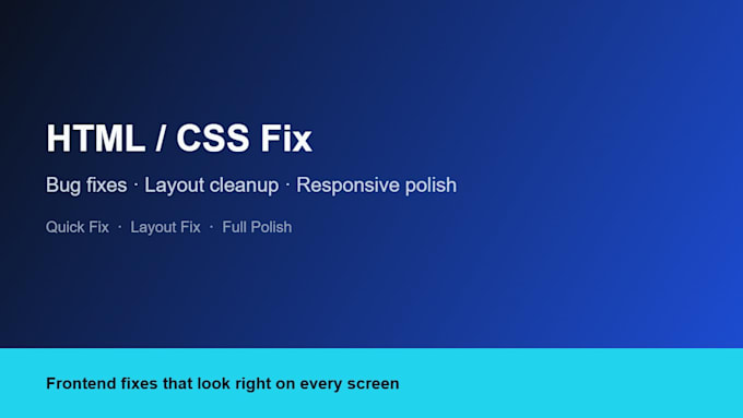 fix bugs and improve your html css website layout
