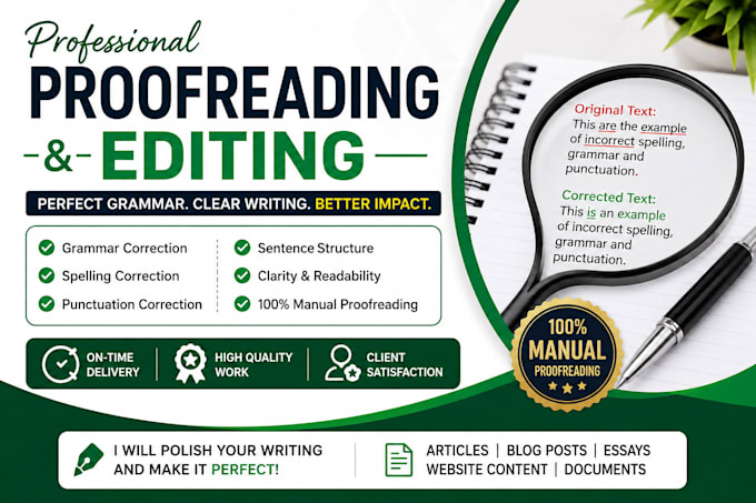 proofread and edit your english article, blog, or document