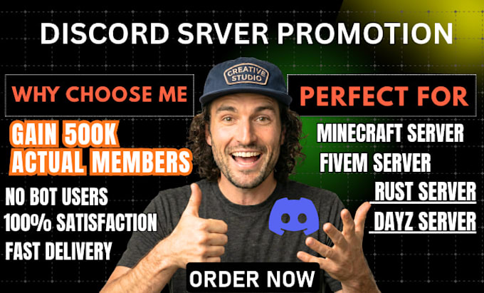 promote your gaming discord server, fivem, rust, dayz, minecraft promotion