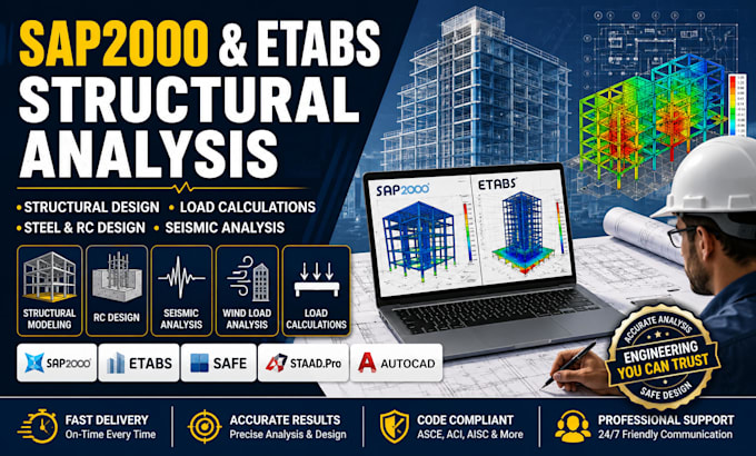 do sap2000 etabs structural analysis structural design and load calculation