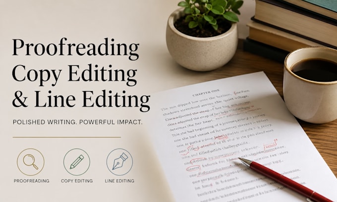 proofread, copy edit and line edit your book or novel