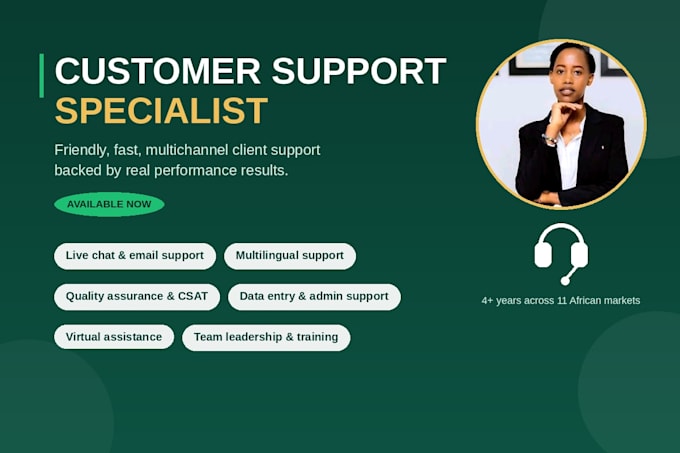 customer support specialist for live chat, email, and phone support