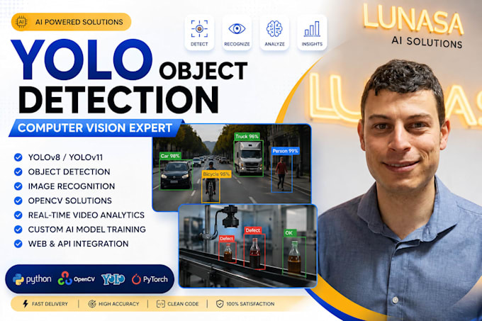 develop yolo object detection, computer vision, opencv, image recognition ai