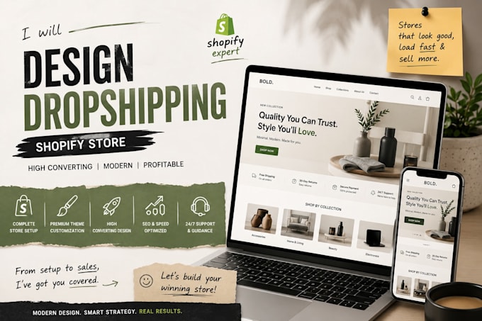 design dropshipping shopify store