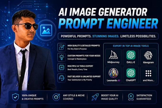 create professional ai image prompts for midjourney, dall e, chatgpt