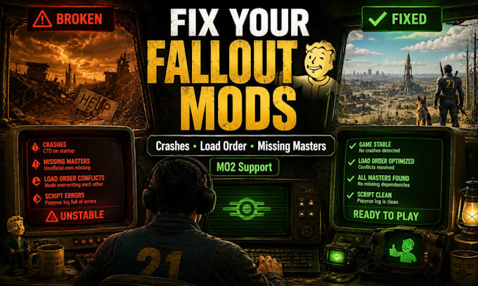 install, troubleshoot, and optimize fallout mods with mo2