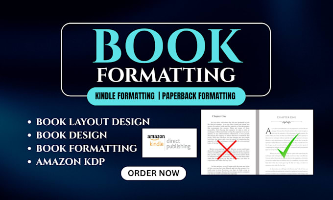 do book formatting, kindle formatting, paperback formatting, book layout design