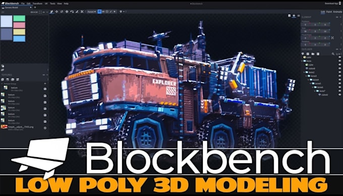 create blockbench minecraft 3d models, mobs, entities and low poly designs