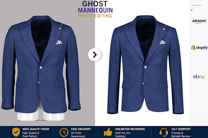 do professional ghost mannequin, neck joint and apparel photo editing