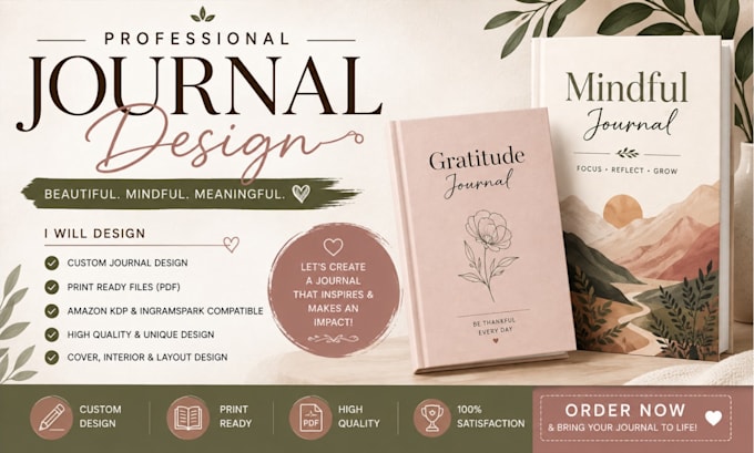 design custom journal cover and printable journal templates