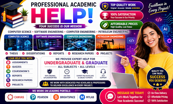 bs ms computer science software petroleum engineering canvas pearson courseworks
