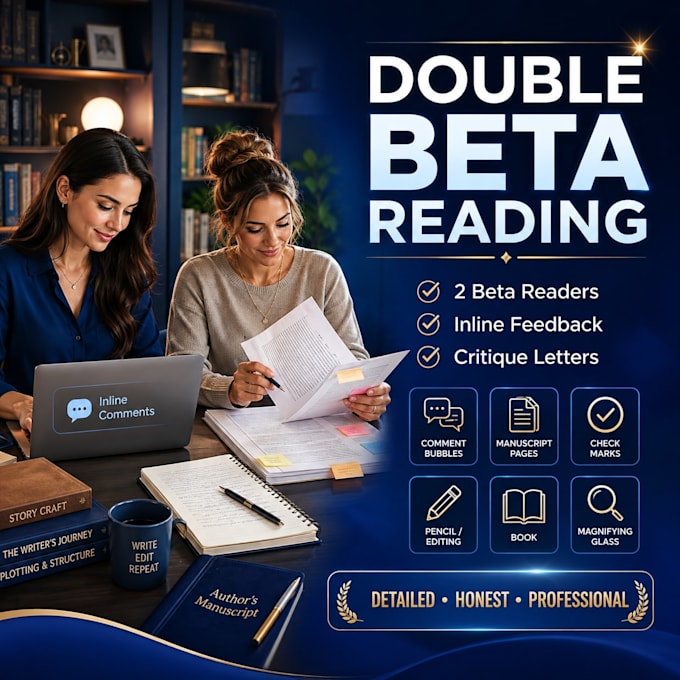double beta read your novel and provide inline feedback
